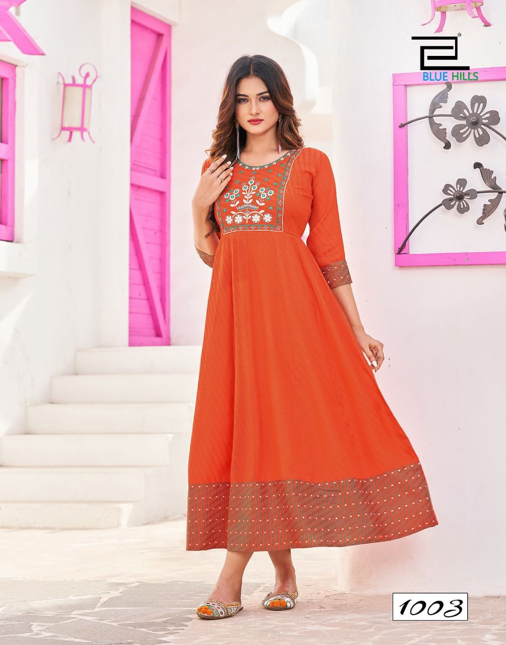 Blue Hills Bachelor 1 Heavy Latest Festive Wear Rayon Anarkali Kurti Collection